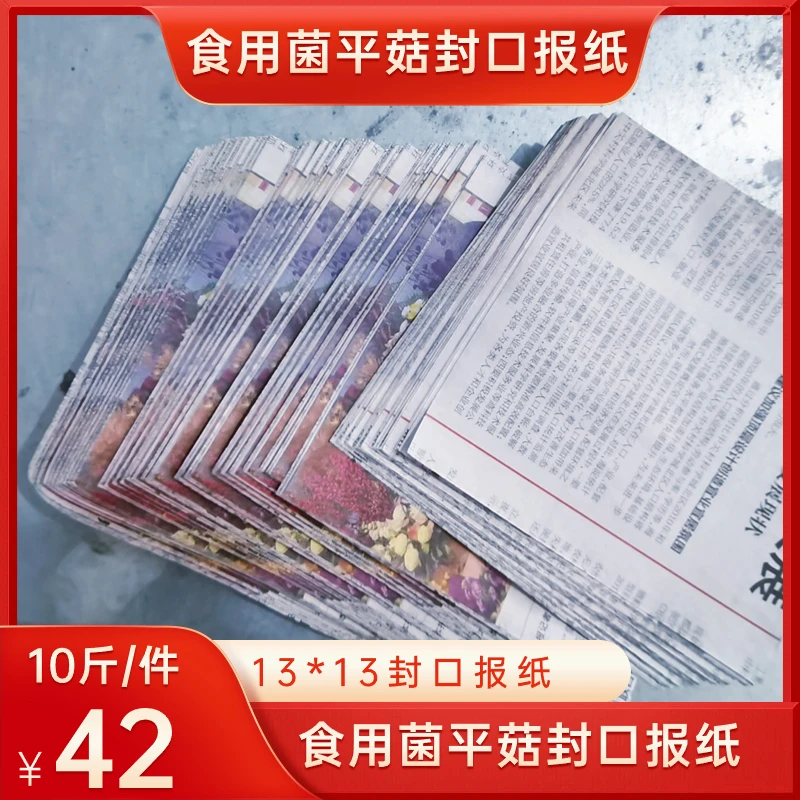 封口报纸食用菌平菇装袋封口报纸方形13*13封口透气报纸