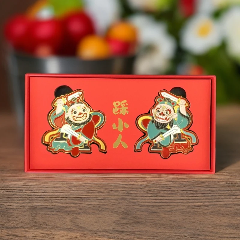 集安文创踩小人民俗冰箱贴文创可爱卡通冰箱贴