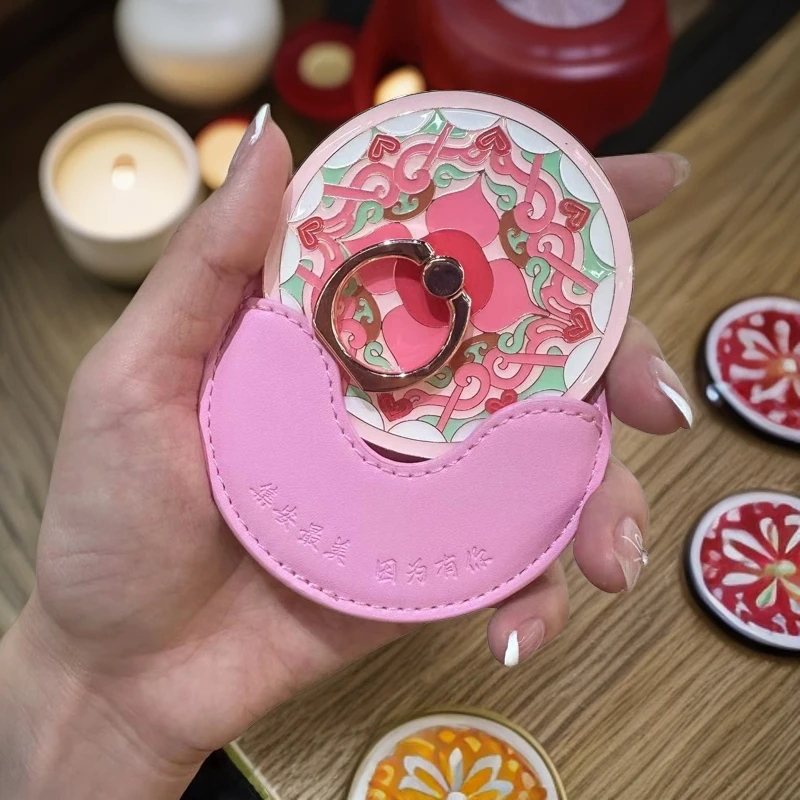 集安文创高句丽杏枝纹铁镜创意化妆镜精美礼盒套装