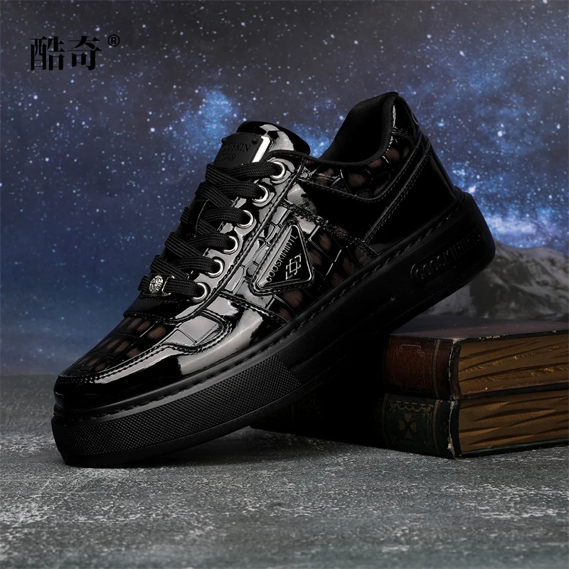 【专柜品质】GUCL酷奇男鞋秋季时尚休闲鞋男士百搭潮牌闪亮轻奢潮鞋