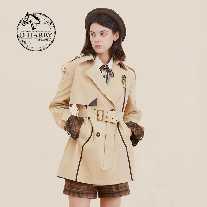 【买三免一】D-HARRY/迪哈利女英伦时尚显瘦百搭风衣DH213K93101D