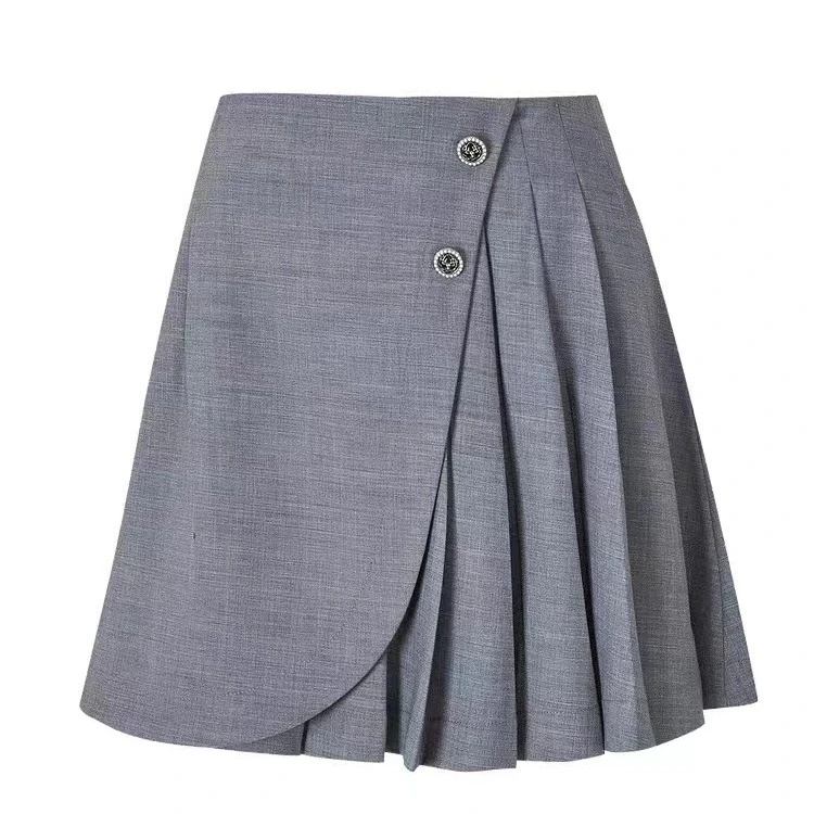 D-HARRY/迪哈利夏季新品半身裙灰色裙子女士通勤DH222M93963D