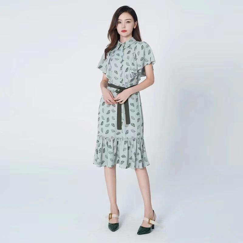 D-HARRY/迪哈利2022夏女气质休闲轻熟收腰碎花连衣裙DH222J95227F