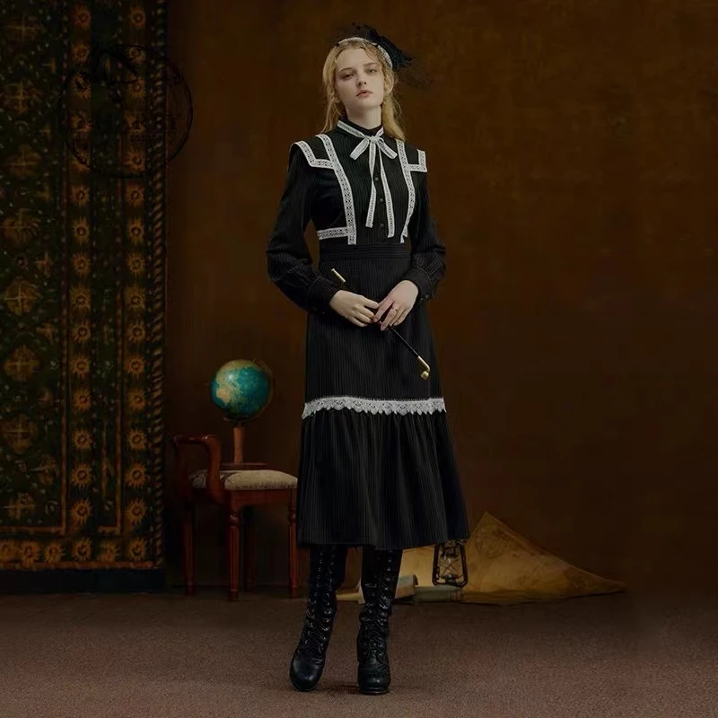 【买三免一】D-HARRY/迪哈利轻宫廷显瘦黑色连衣裙DH214J93339D