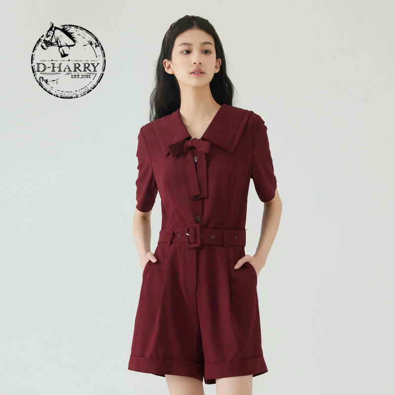 D-HARRY/迪哈利法式尤莱特显瘦红色法式夏季连体裤DH232L96156D