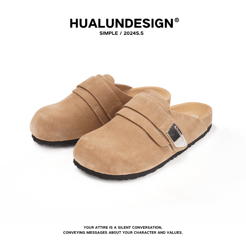 一轩轩轩【舒适至上】时尚包头慵懒穿搭休闲懒人鞋半拖鞋单鞋H6636