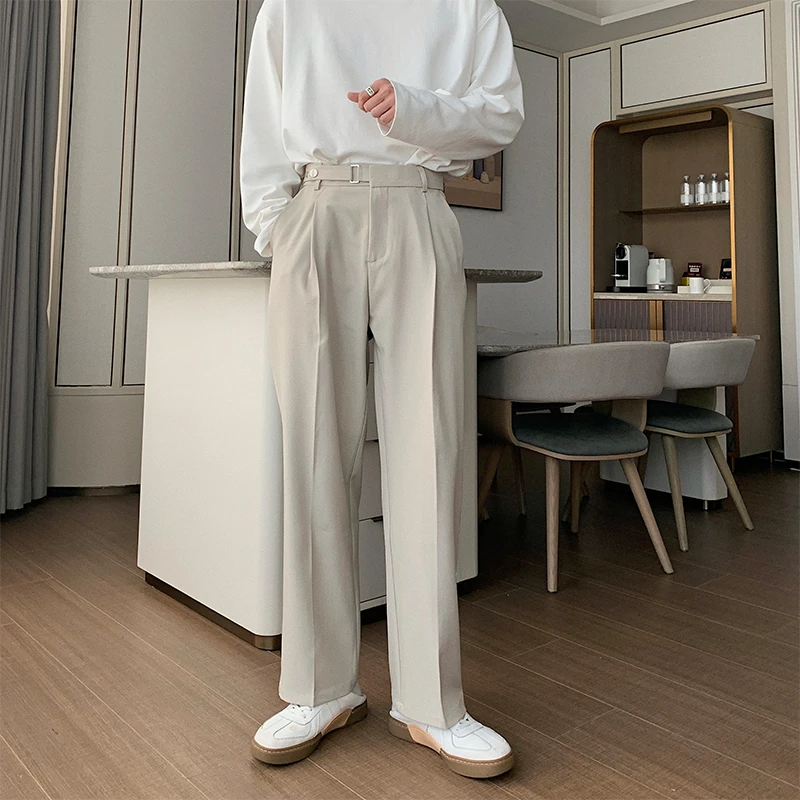 一轩轩轩【人鱼之裤】春季设计感宽松男直筒垂感休闲西裤Bincy2417