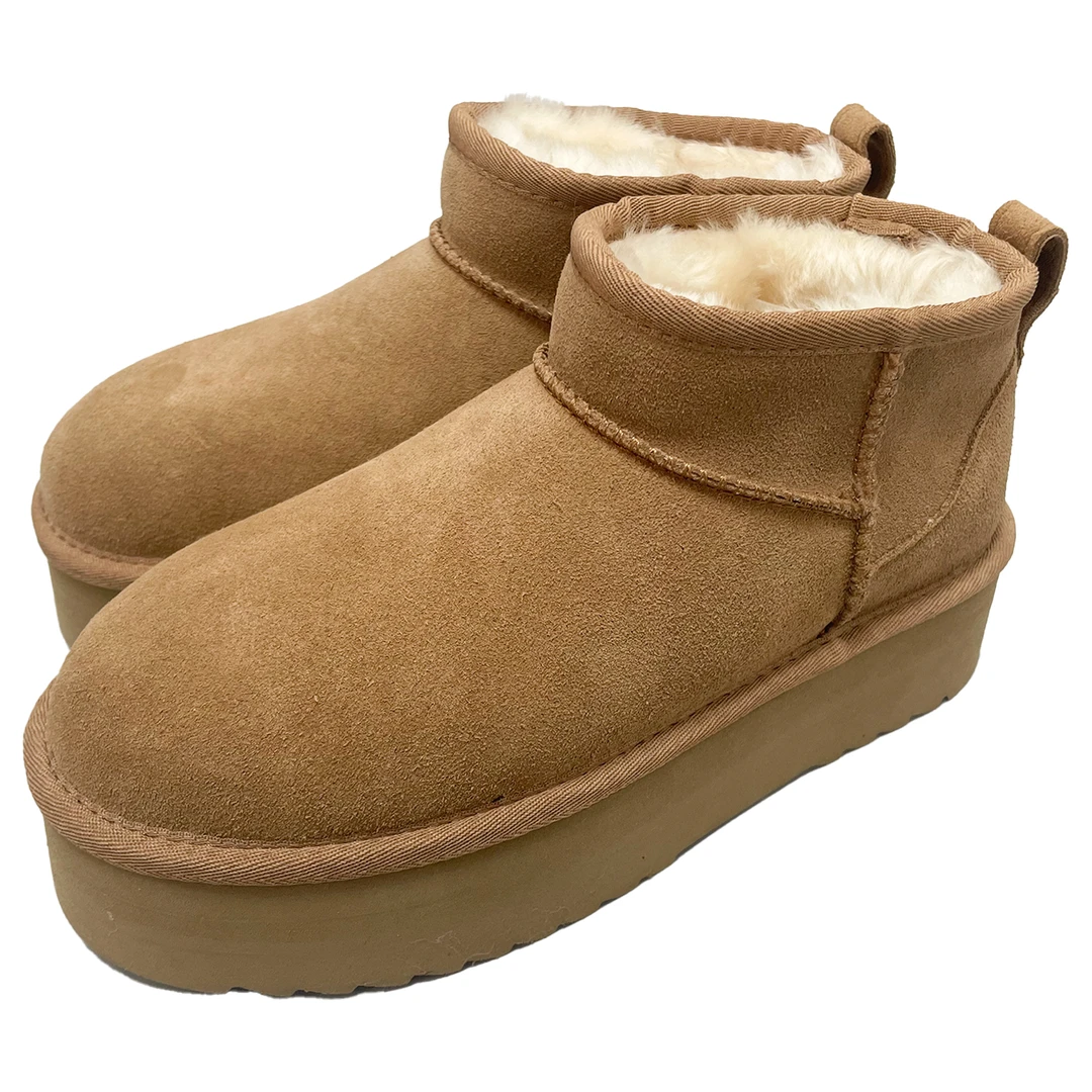 女士厚底雪地靴皮毛一体厚底#2616