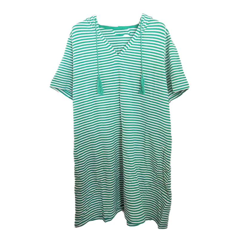 7445#条纹连帽休闲裙2022年时尚百搭