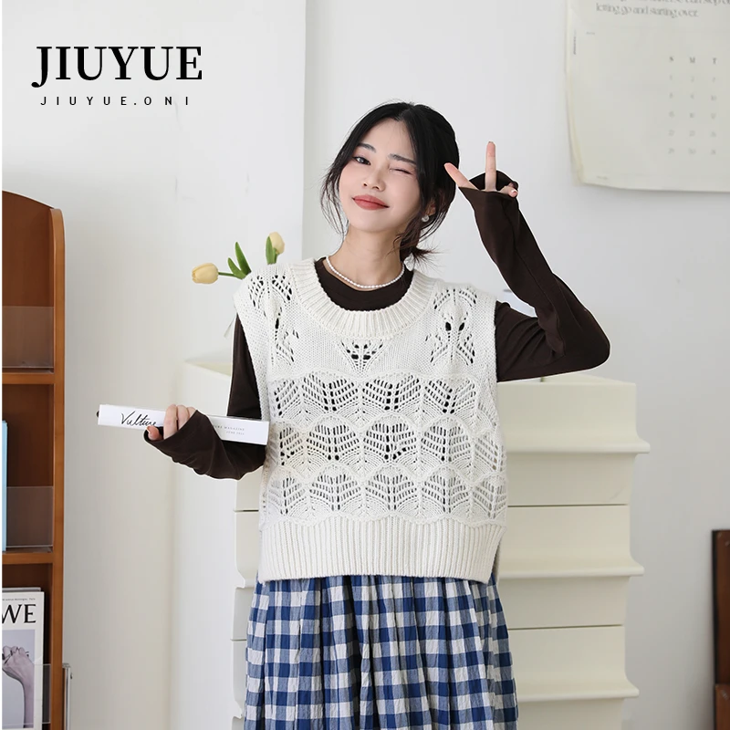 九月Oni【镂空马甲】针织毛衣上衣百搭气质开衫无袖马夹D028A24