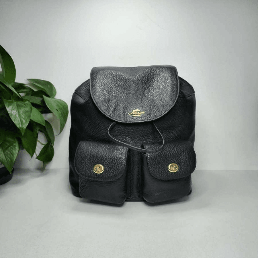95新 COACH/蔻驰 黑色双肩包    尺寸：30x28x17 8519281