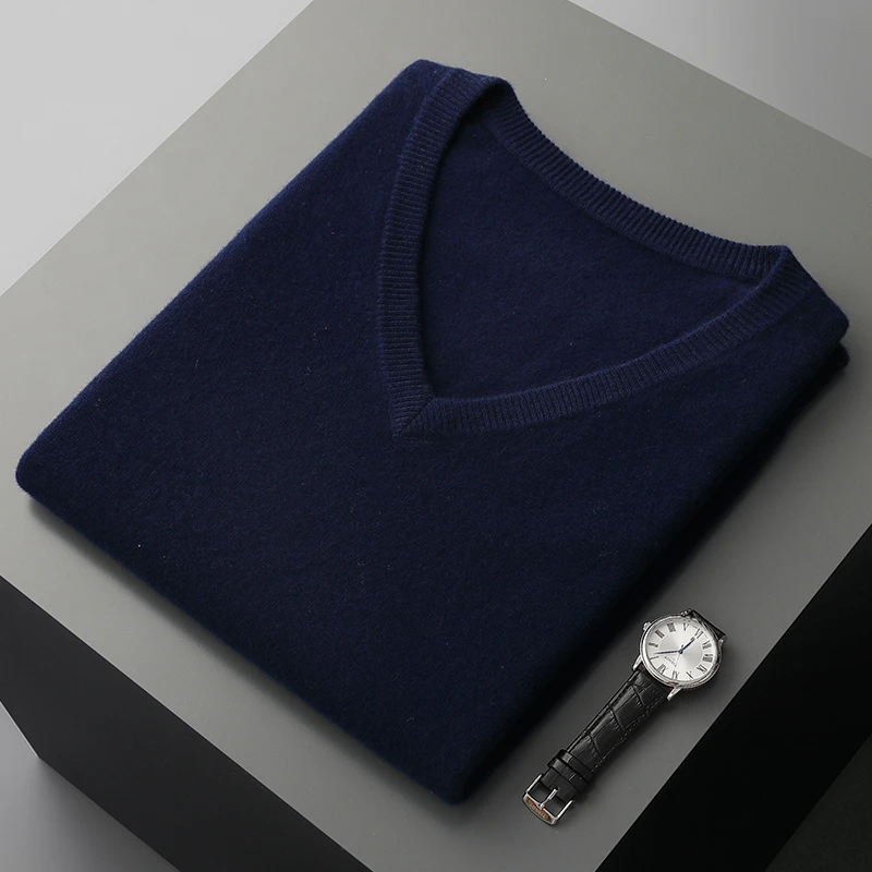 男士过冬100%羊绒V领马甲羊绒衫