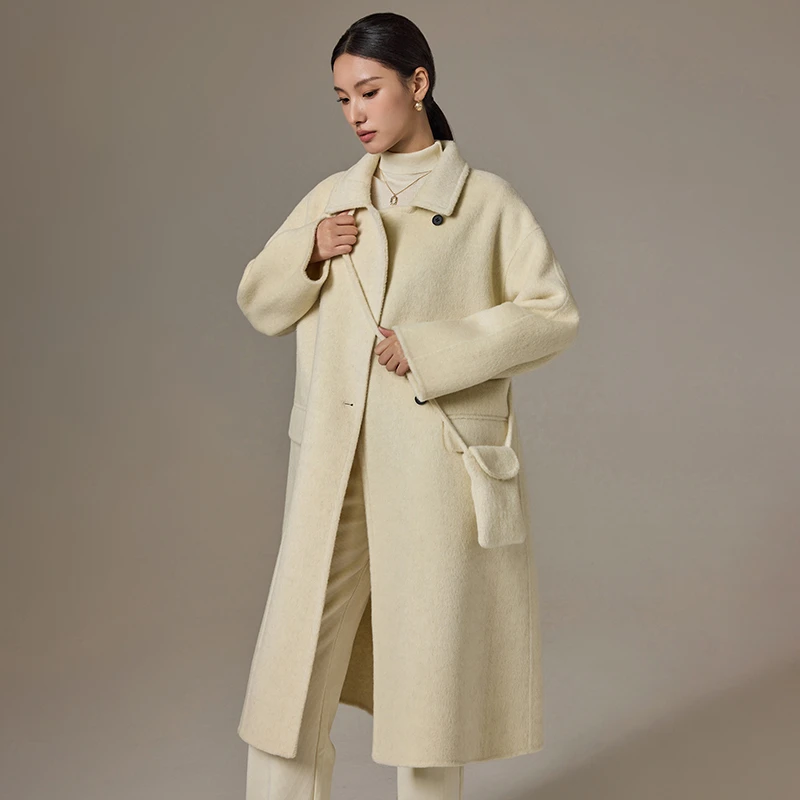 双面呢大衣100%绵羊毛高端大衣E8852