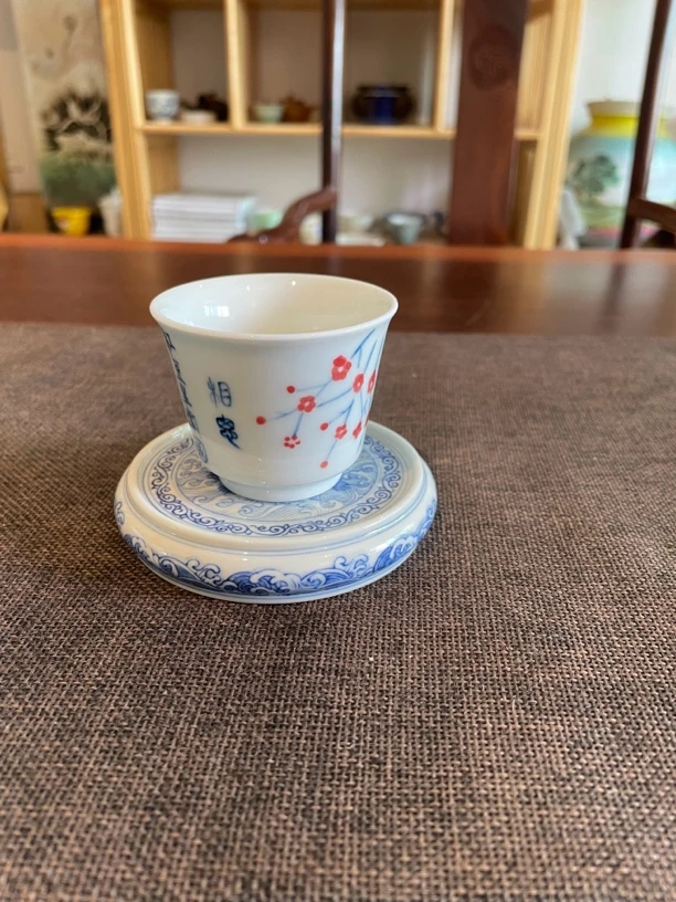 景德镇景飘自创写意纯手绘主人杯马蹄杯容量50茶具杯子