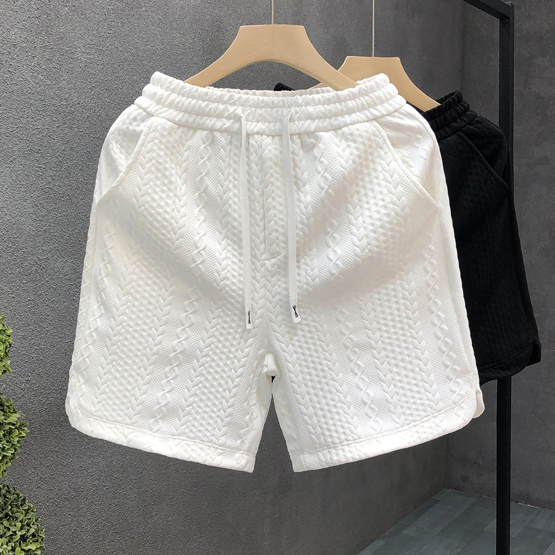 专柜代购麻花纹短裤男款夏季潮牌五分裤男士夏天运动外穿大裤衩子