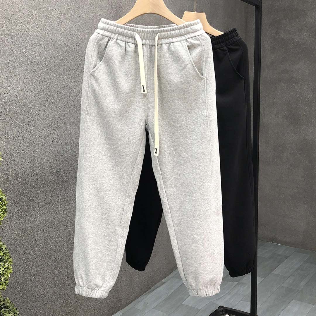 郎的日常百搭灰色裤子男潮牌束脚休闲裤2024春秋季新款跑步运动裤