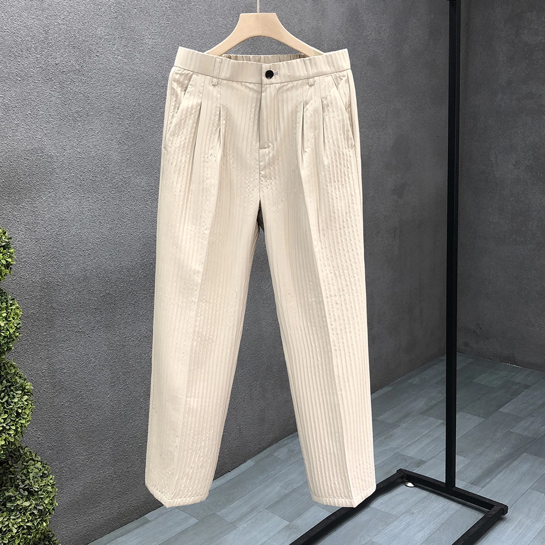 2024春夏季薄款痞帅裤子设计感宽松直筒休闲西裤男款潮牌潮流长裤