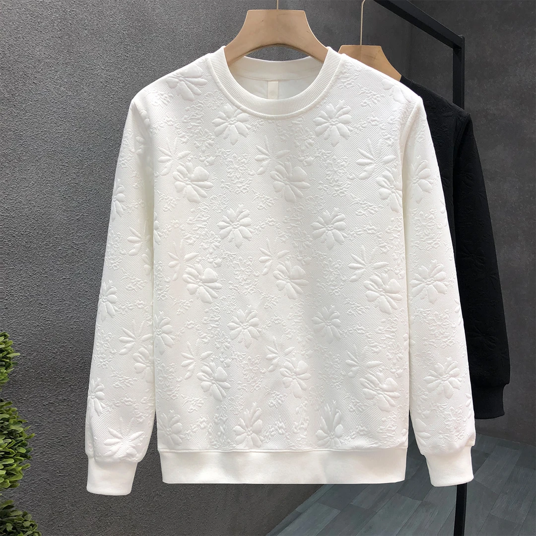 郎的高品质提花卫衣男早秋圆领长袖打底衫2025秋冬季新款男士上衣