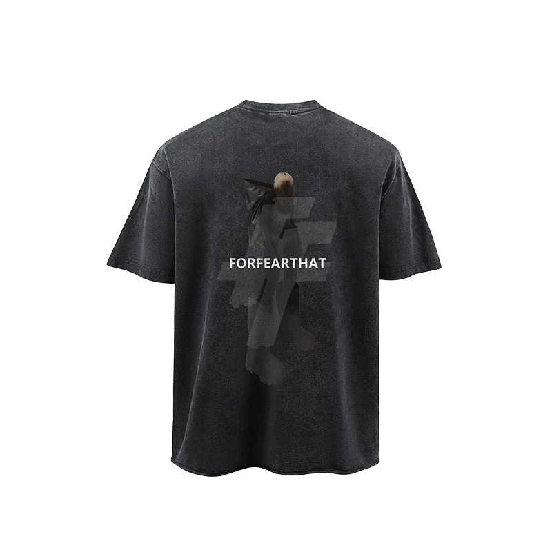 Forfearthat【逃离未来】原创短袖T恤男夏季复古做旧美式高街上衣