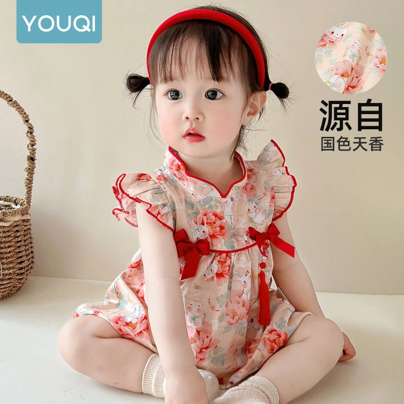 女童连衣裙夏季婴儿衣服公主裙小女孩抓周岁女宝宝周岁儿童服装