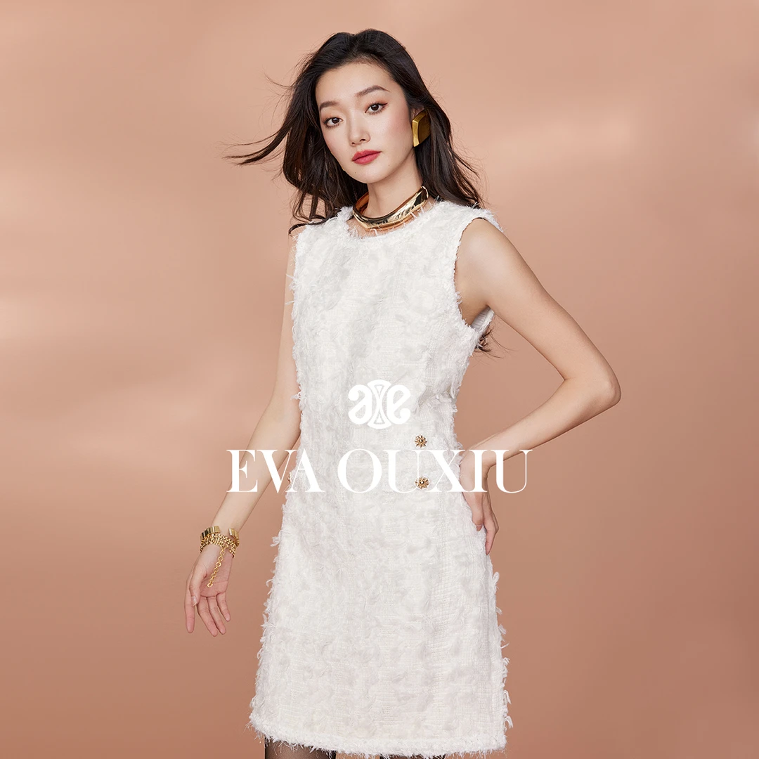 EVA OUXIU/伊华欧秀轻奢显瘦时尚气质蕾丝女装连衣裙 35WAQ4108