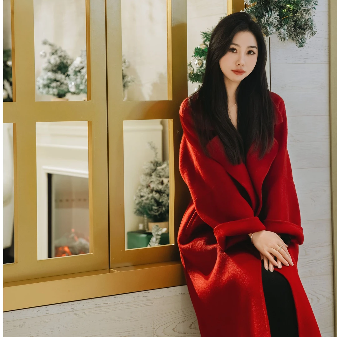 【西西里大衣】秋冬新款双面羊毛大衣中长款韩版宽松毛呢外套