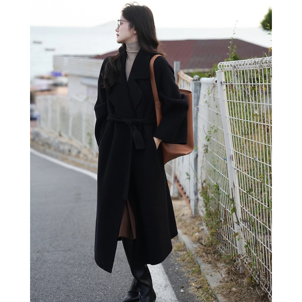 【画桐专属】【可可西里】新款双面羊毛大衣中长款宽松休闲毛呢外套