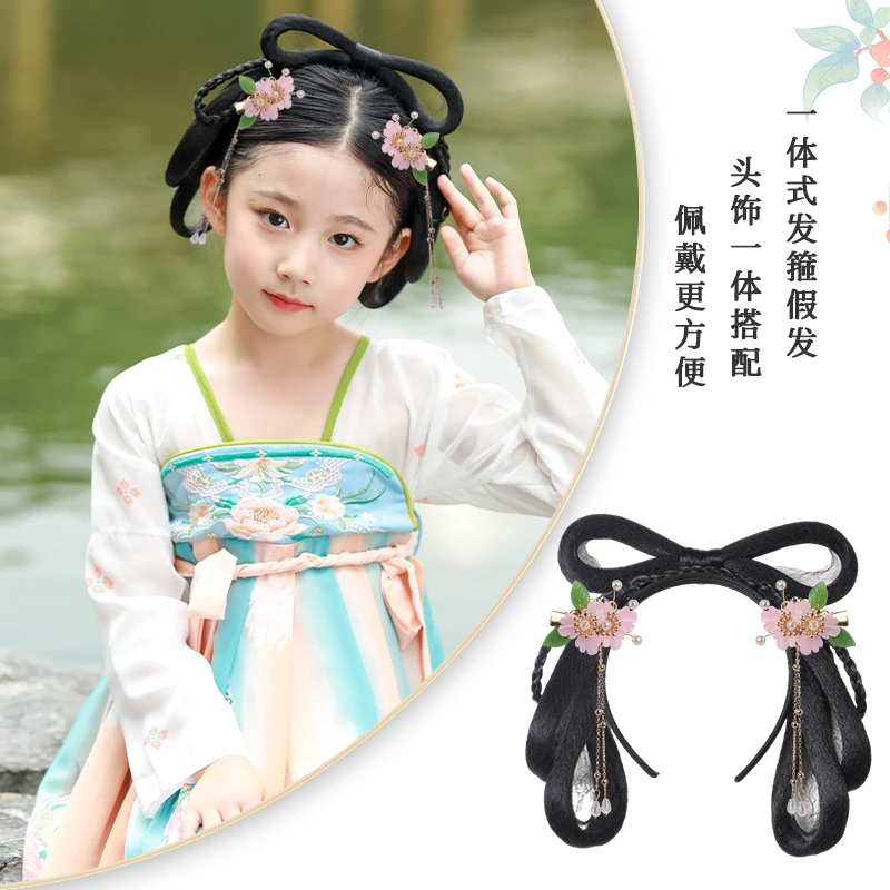 HAIR/春秋汉服假发一体式发箍假发古风盘发造型新手日常发髻
