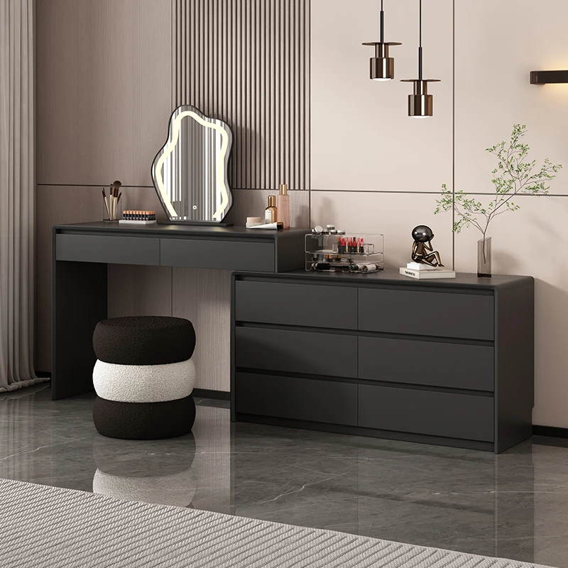 (新款福利价)梳妆台奶油风化妆桌可伸缩床尾柜斗柜收纳柜化妆台