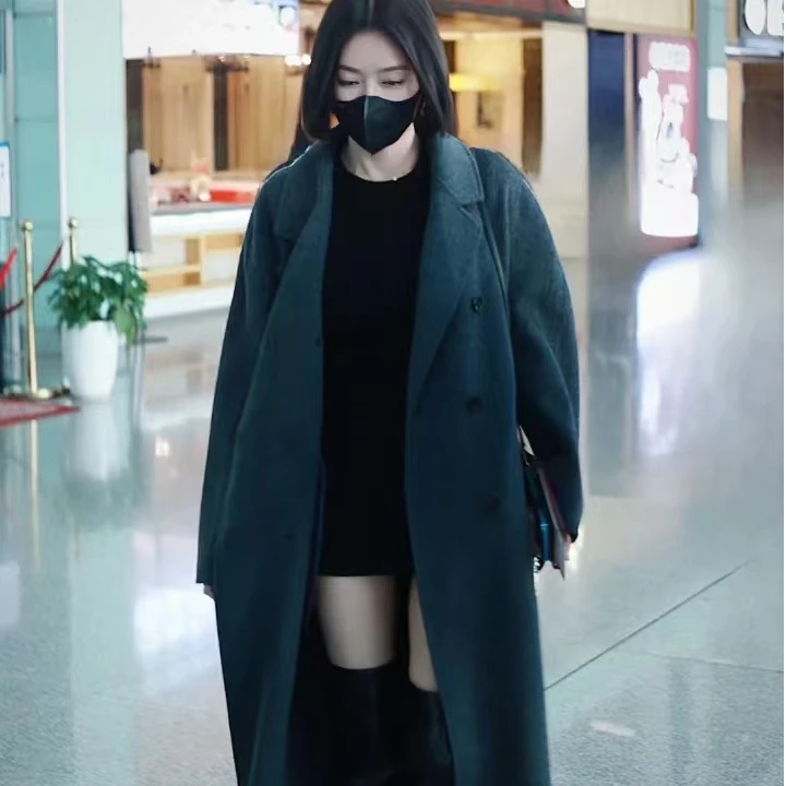 【杨杨】轻奢订制秦岚同款苏力羊驼羊毛大衣百搭显瘦