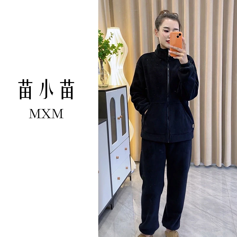 2024年新款秋季睡衣女士可外穿家居服开衫套装爆款加绒运动居家服