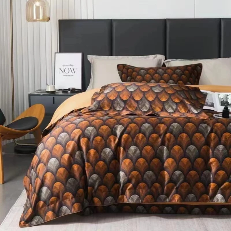 『金麟』复古轻奢床单被套四件套纯棉床上用品高颜值正品原创轻奢