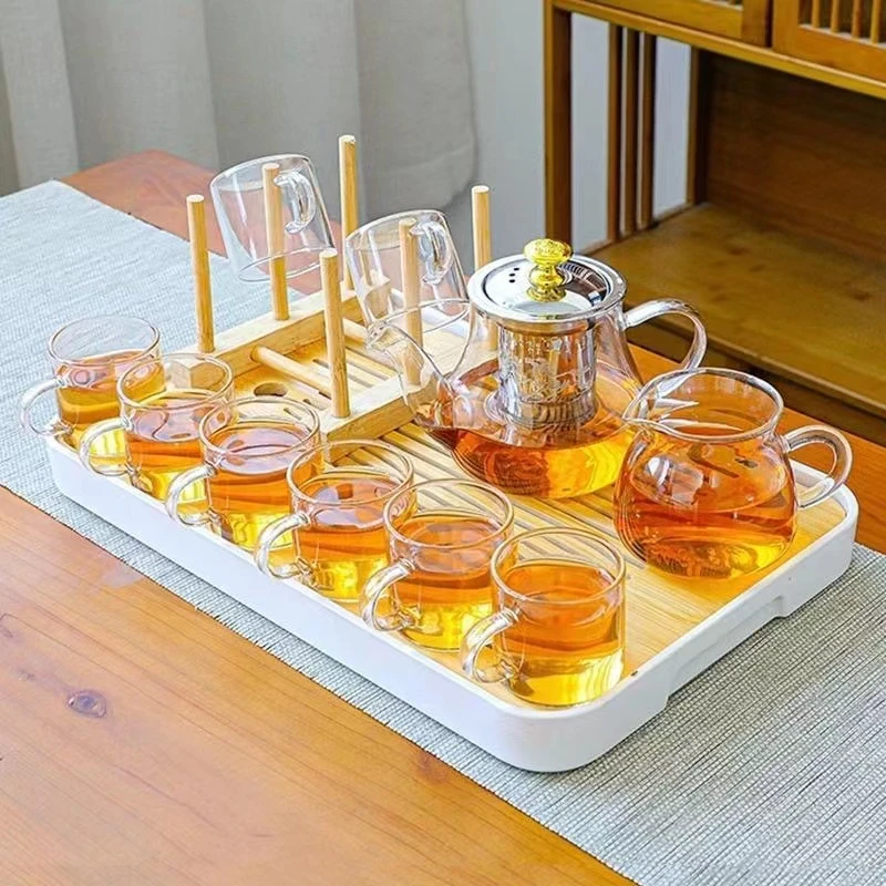 耐热玻璃功夫茶具套装家用简约泡茶器耐高温茶壶红茶杯泡茶壶茶盘