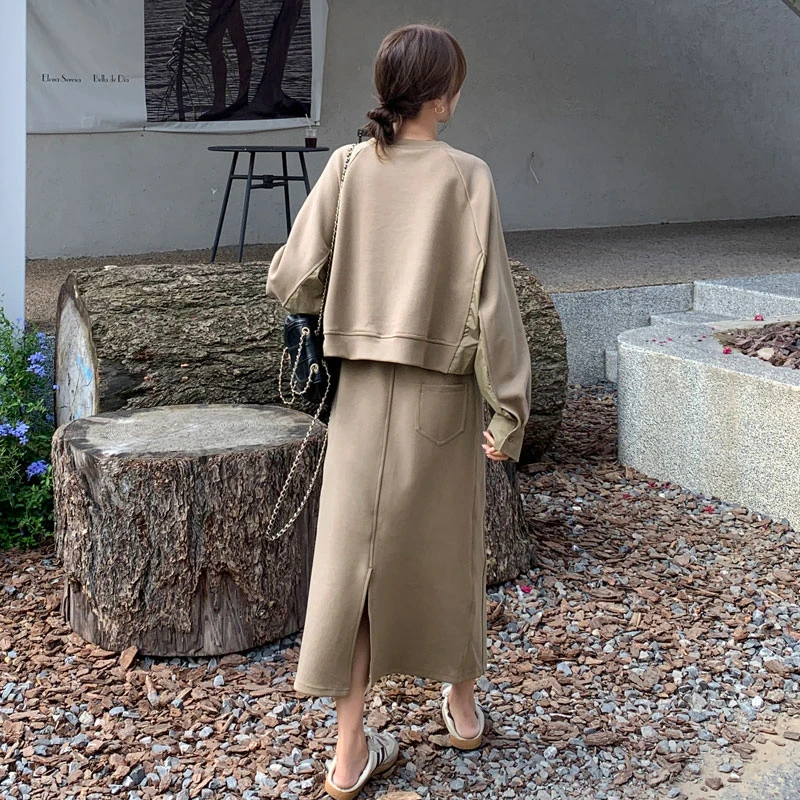 休闲卫衣套装女2025新款春秋韩版学院风气质休闲减龄半身裙两件套