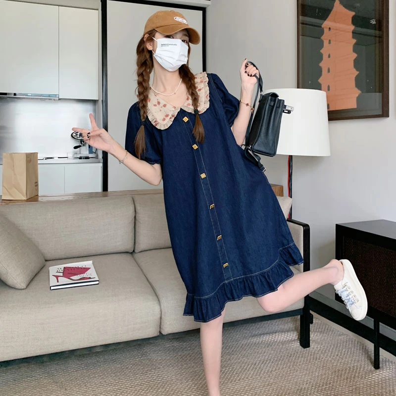 夏季新款2025牛仔连衣裙女设计感小个子宽松显瘦时尚洋气减龄短裙