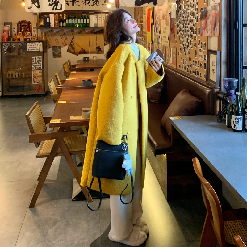 羊羔绒外套女韩系高级感小个子百搭秋冬2025新款中长款麂皮绒大衣