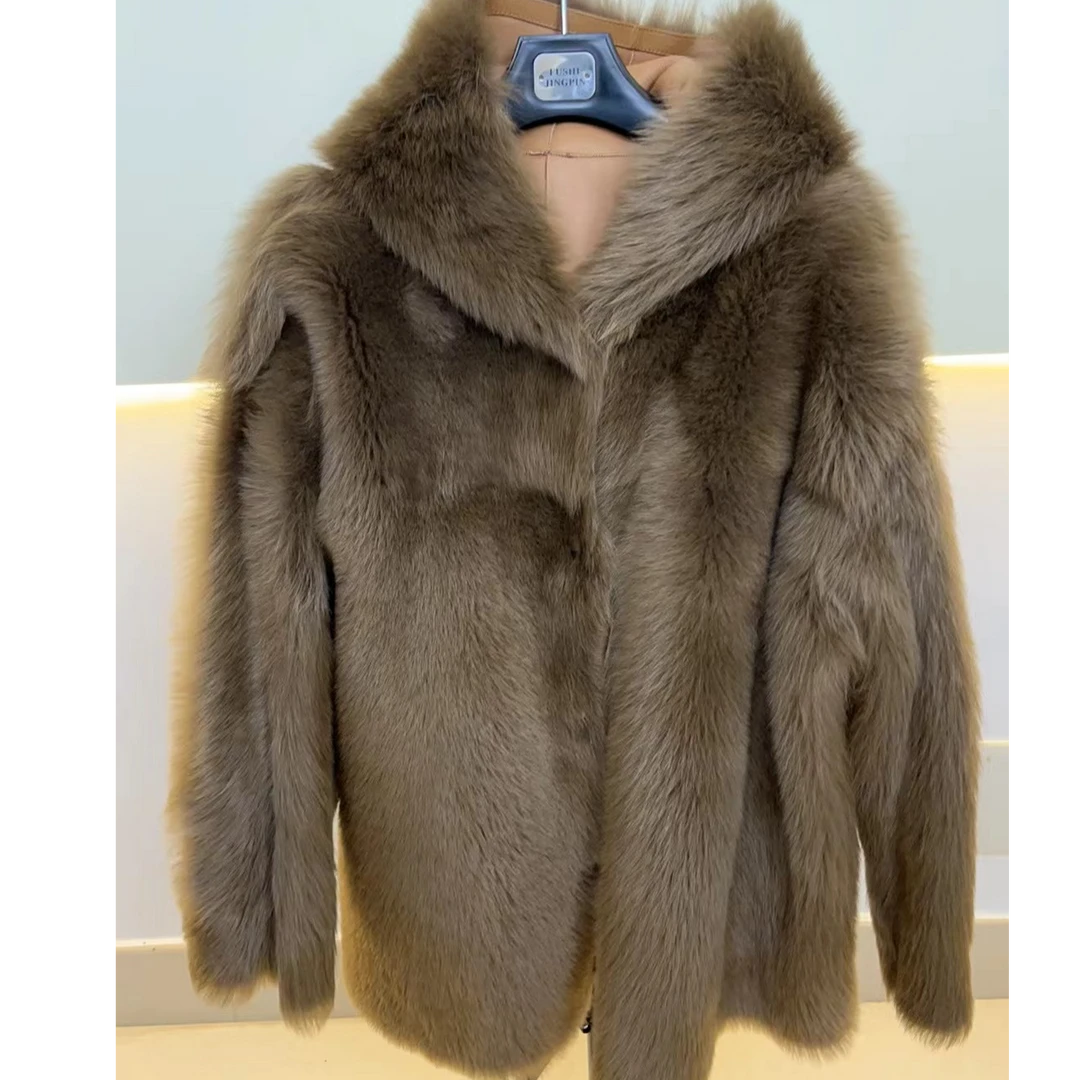 2024新款进口皮草单件样品衣高货皮毛一体托斯卡纳男装外套