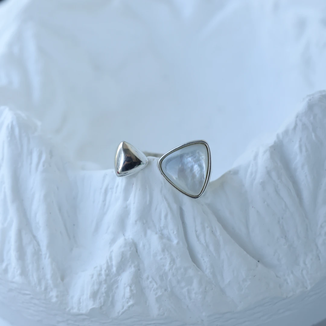 925银仿珍珠戒指 【环云戒】气质感小众简约设计感开口戒陆人甲乙丙