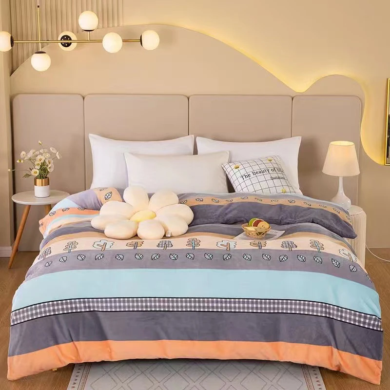 加绒被套单件冬季加厚防静电单人加绒学生宿舍毛绒加绒牛奶绒被罩