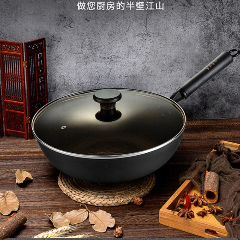 hanle/翰乐电磁炉专用32CM不粘锅炒锅家用炒菜锅燃气煤气灶平底锅