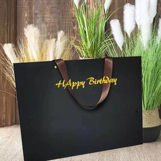 手提袋纸高级奢侈品生日礼品袋购物袋黑色高端服装店衣服纸袋创意