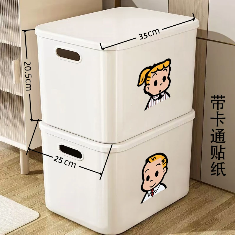 两个装大容量加厚收纳带盖家用卧室整理盒柜零食玩具收纳整理箱