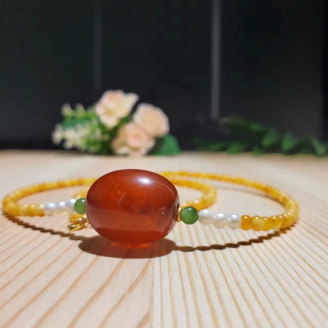 【赵小姐】K346 天然蜜蜡项链小众设计款