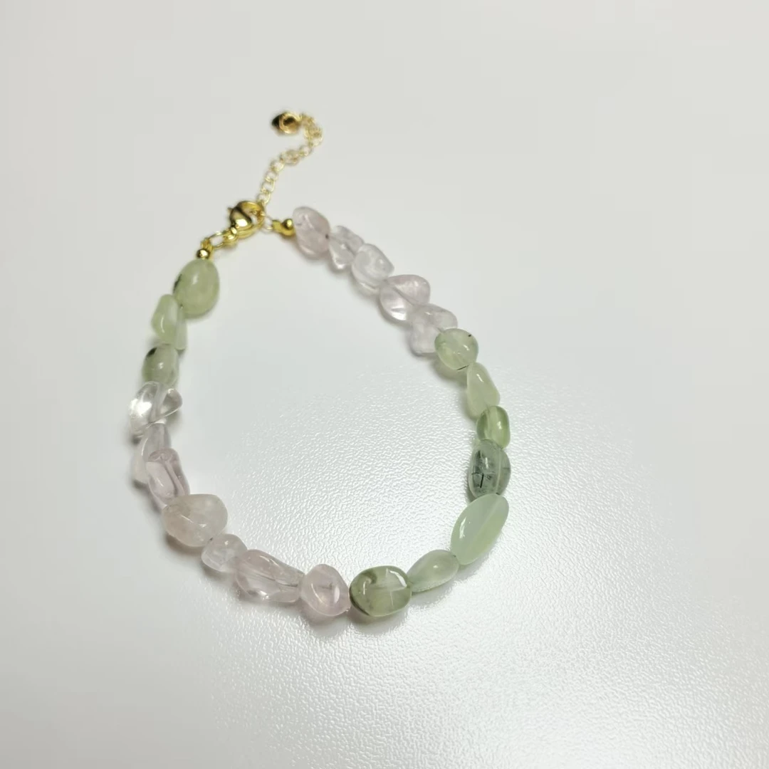 J126粉水晶 葡萄石手链