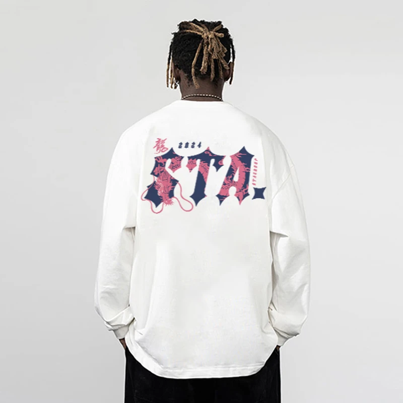 STA福气中国龙重磅纯棉长袖男秋冬季爆款女潮牌百搭宽松美式情侣