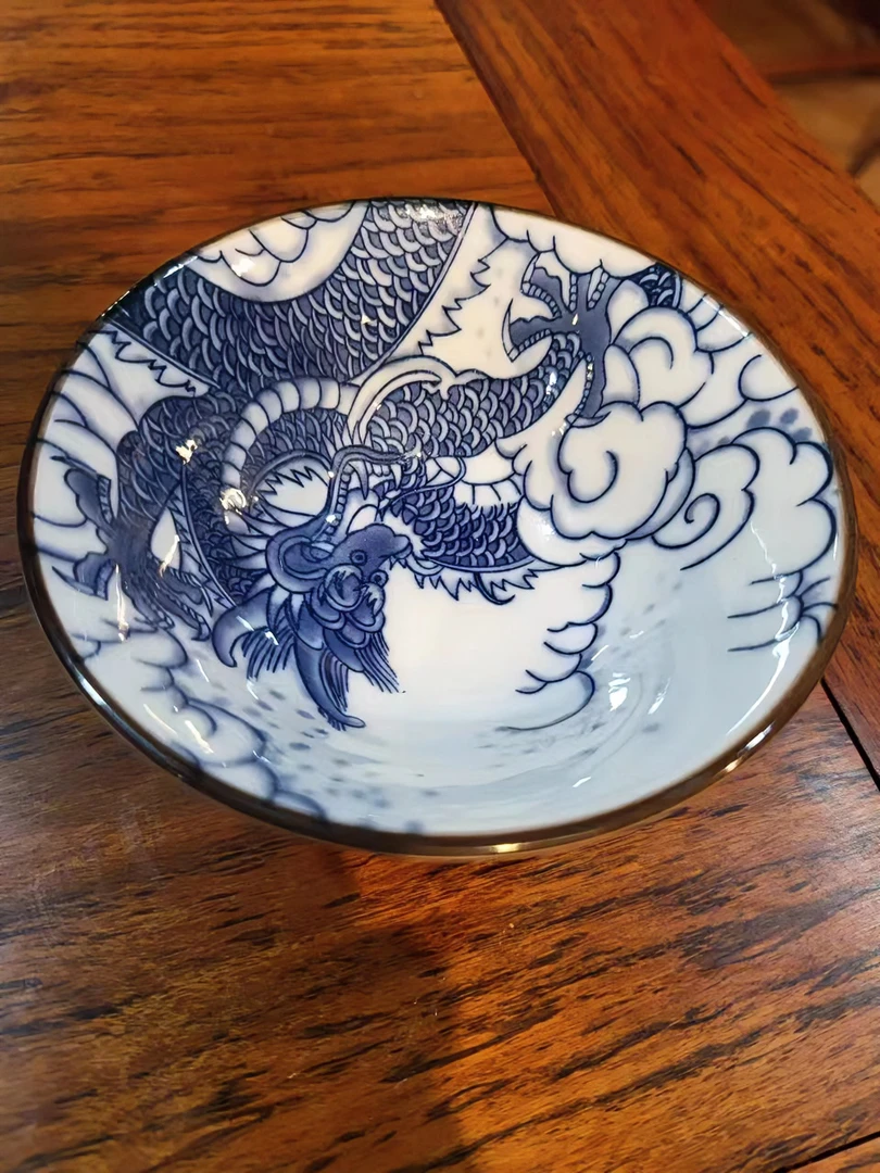 A01 斗笠杯青花斗笠龙纹杯