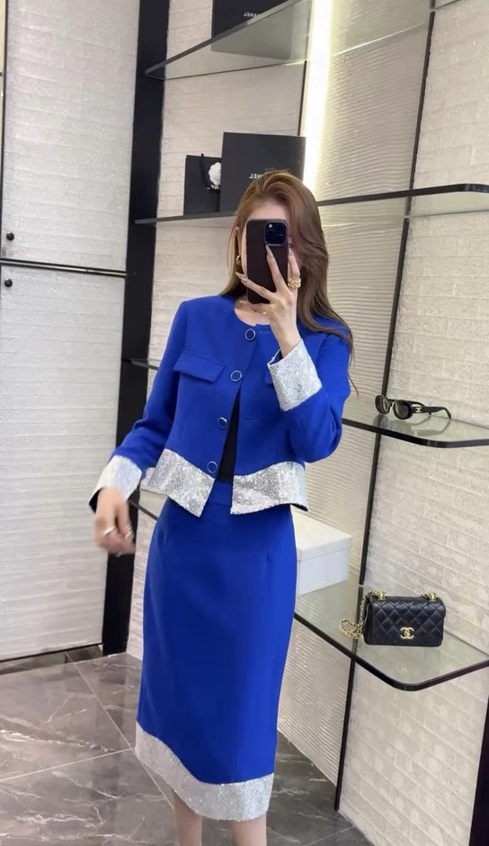 秋秋精选冬季新款高端时尚名媛洋气两件套套装203299