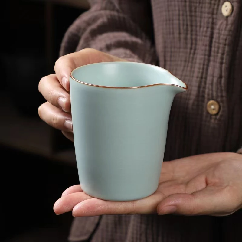 汝窑汝瓷天青釉色中式手工复古功夫茶杯开片泡茶碗茶具高档主人杯