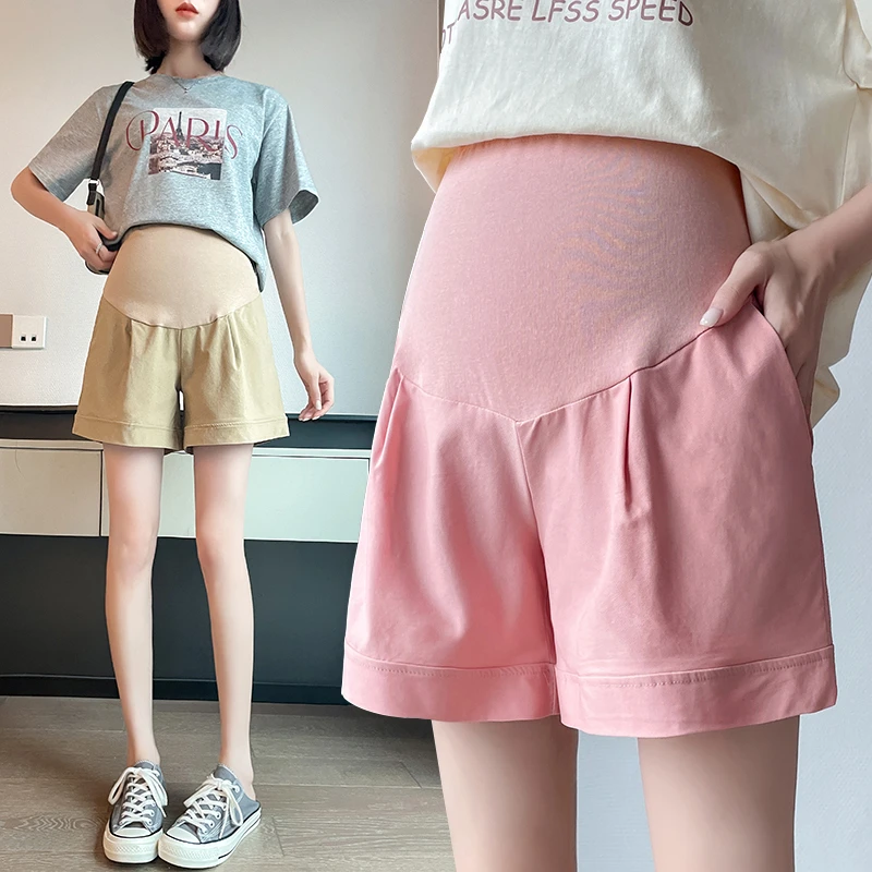 孕妇短裤夏季外穿薄款冰丝弹力A字西装阔腿三分运动裤子夏装