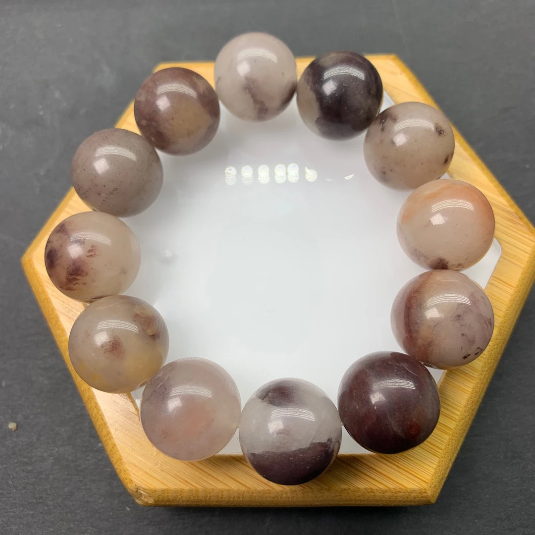 天然金丝玉紫罗兰卡18圆珠手串